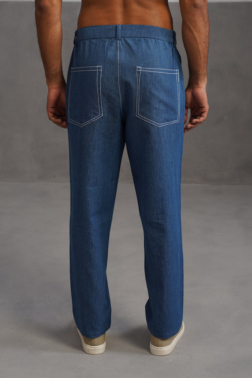 Cotton denim flexi waist lightweight jeans
