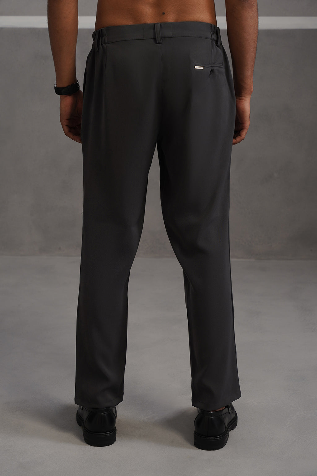 Korean Lycra Tailored Fit Flexi Waist Trouser - Grey