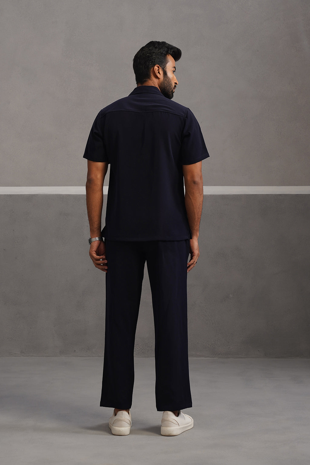 Half Sleeve Korean Lycra Co-ord Set - Blue