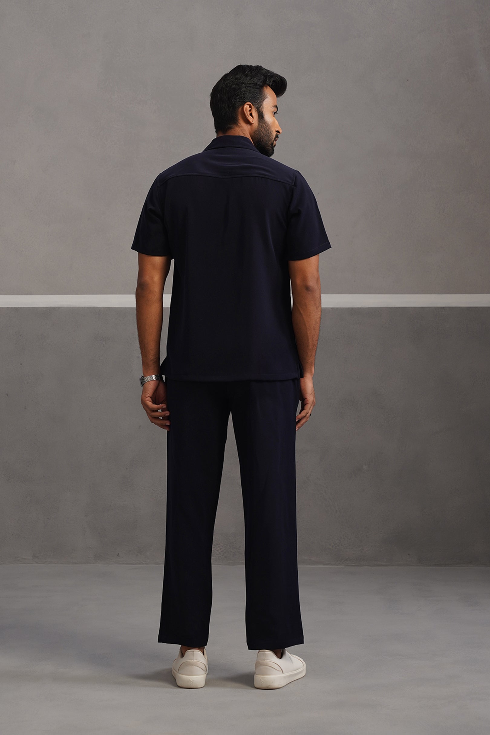 Half Sleeve Korean Lycra Co-ord Set - Blue