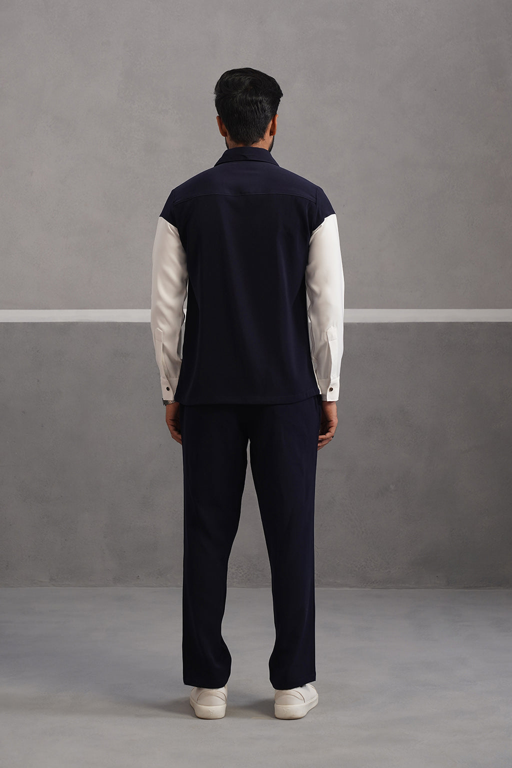 Luxury Patchwork Shirt Coord Set - Blue