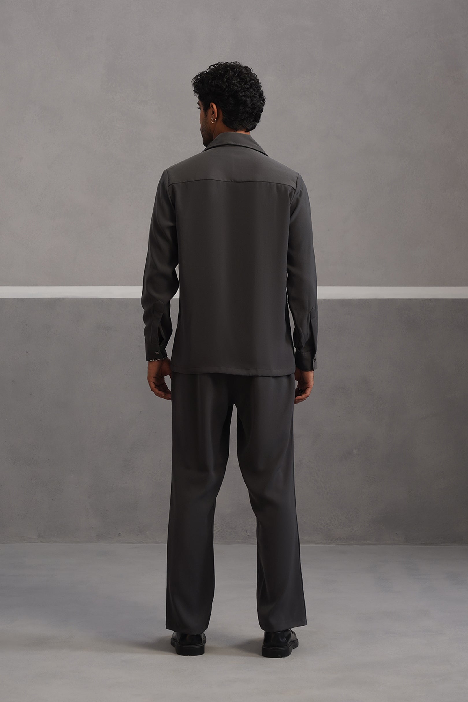 Elite Buckle Shirt Coord Set - Grey