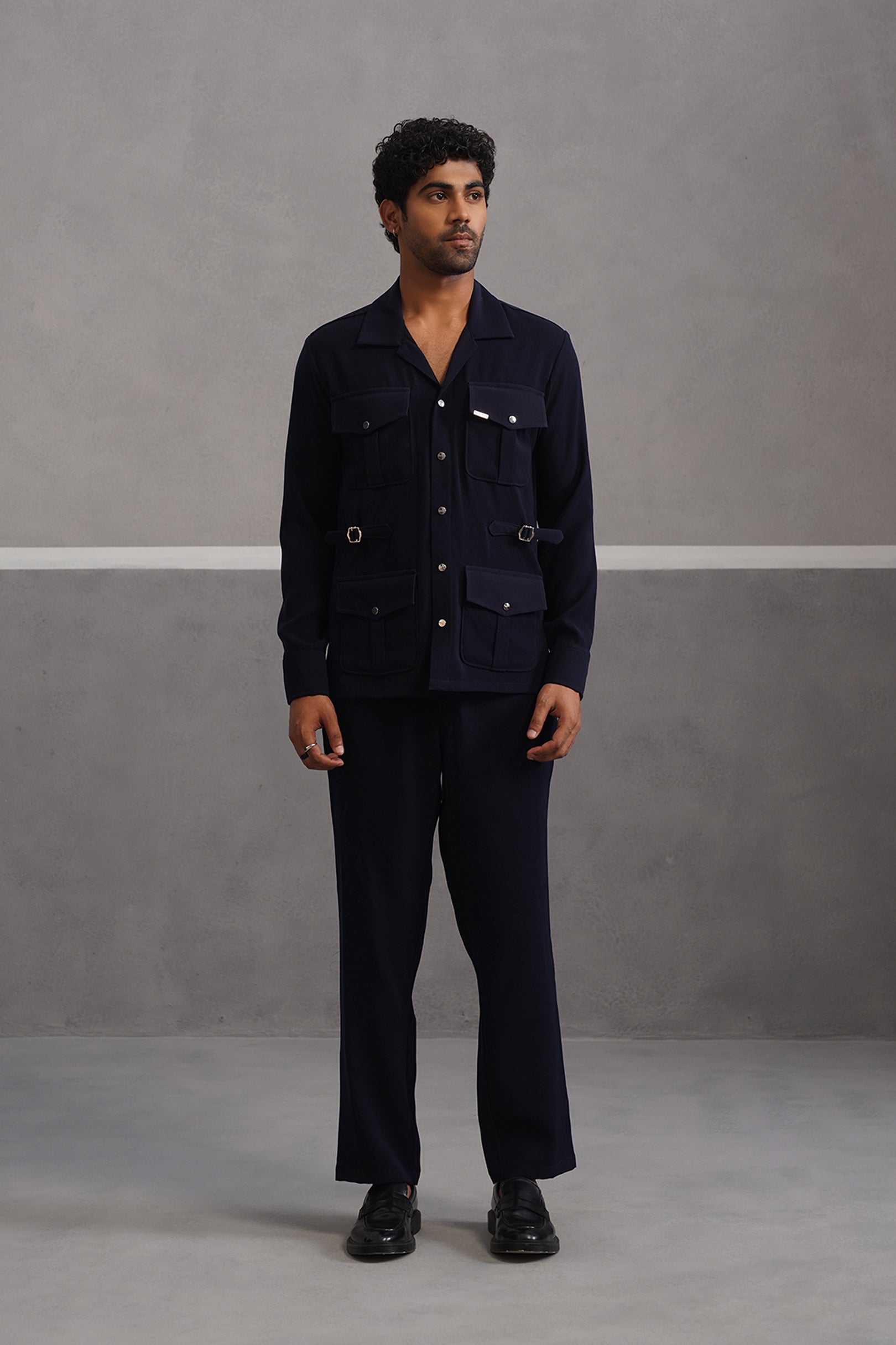 Luxury Four Pocket Co-ord Set - Blue