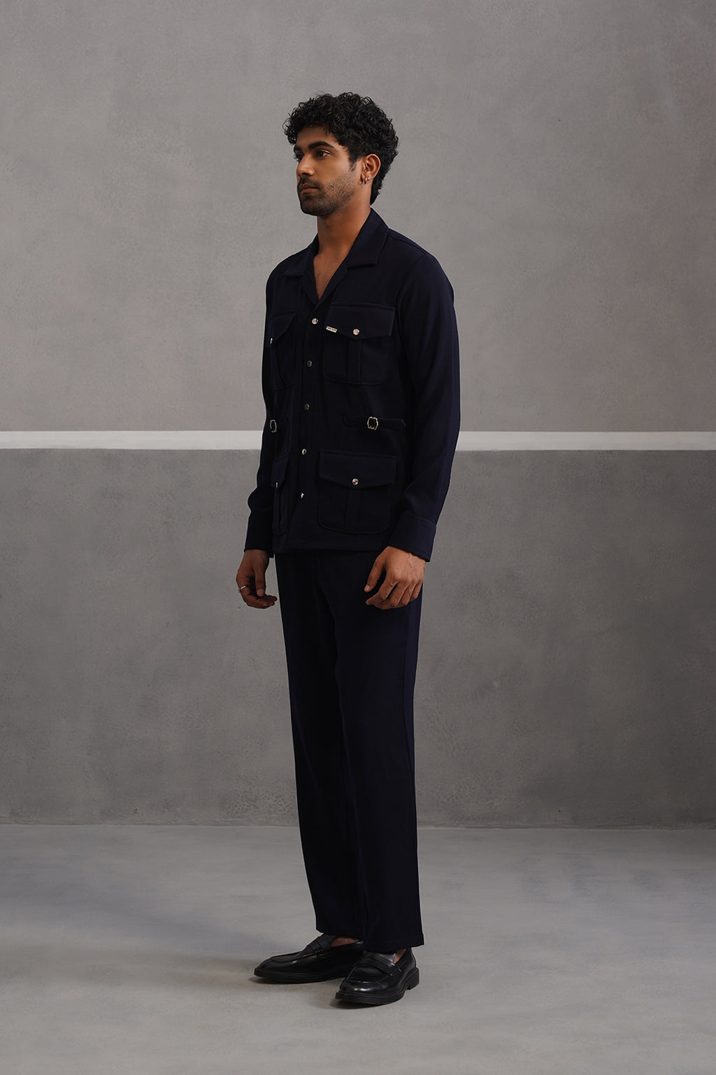 Luxury Four Pocket Co-ord Set - Blue