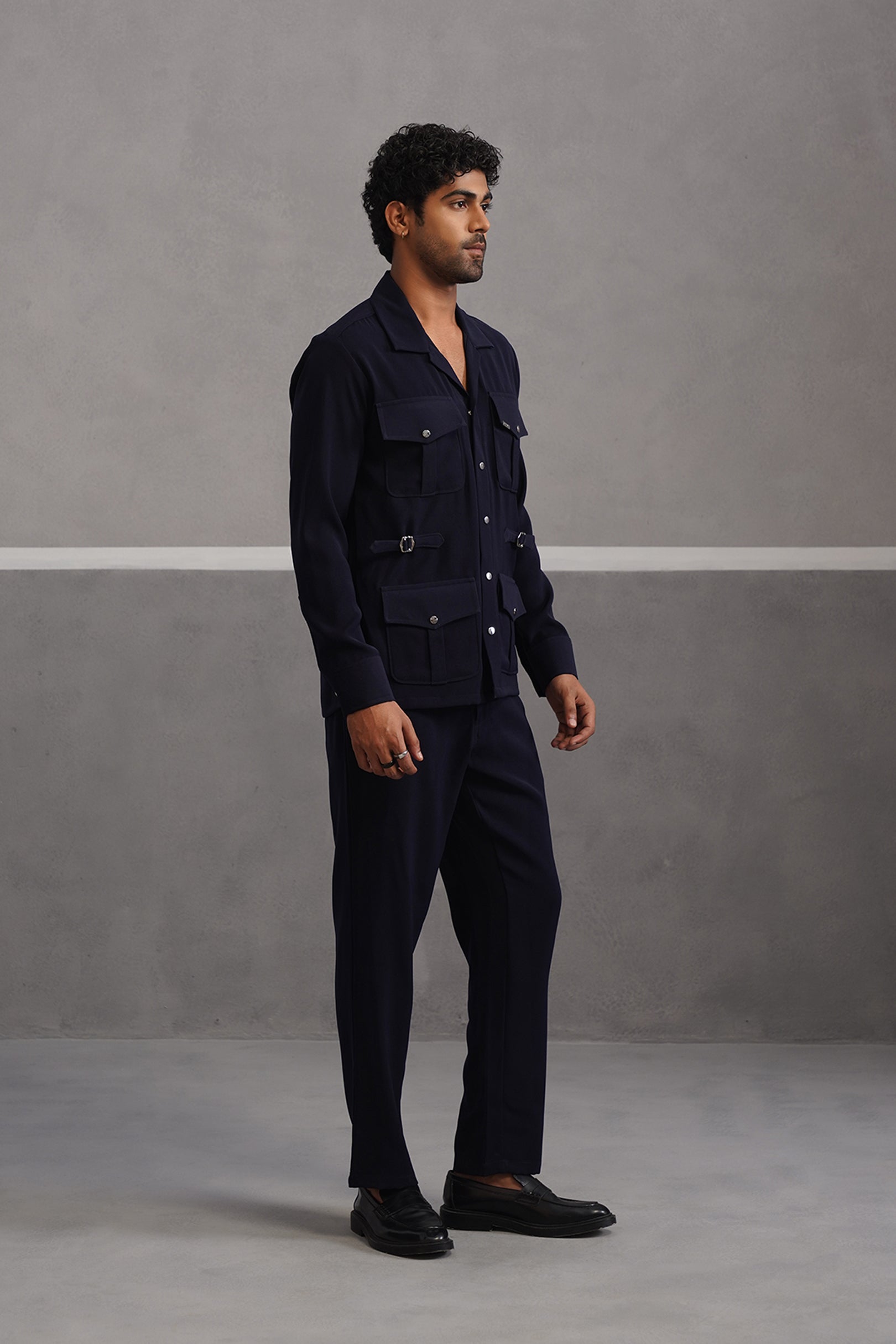 Luxury Four Pocket Co-ord Set - Blue