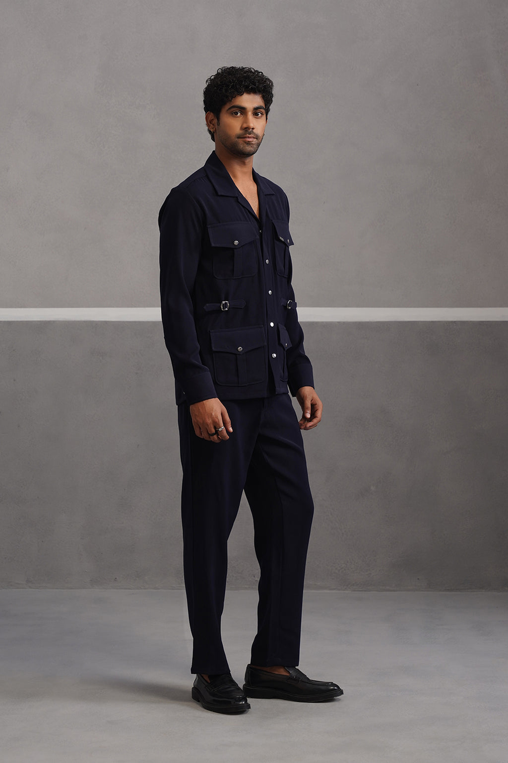 Luxury Four Pocket Co-ord Set - Blue