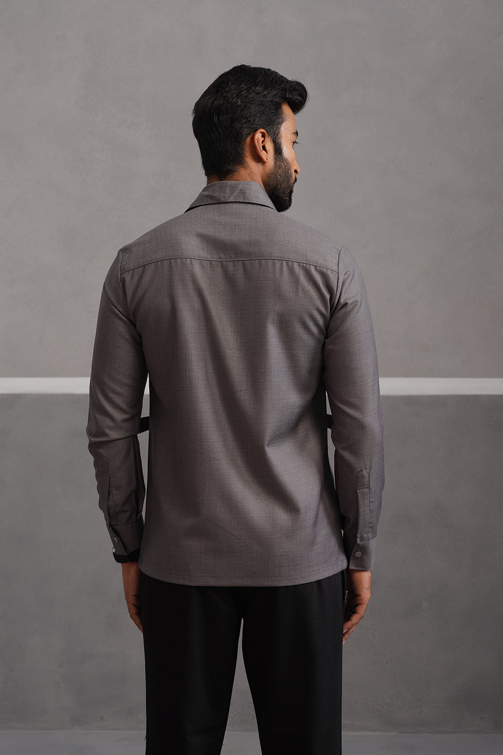 Terry Rayon Luxe Hunting Shirt - Grey