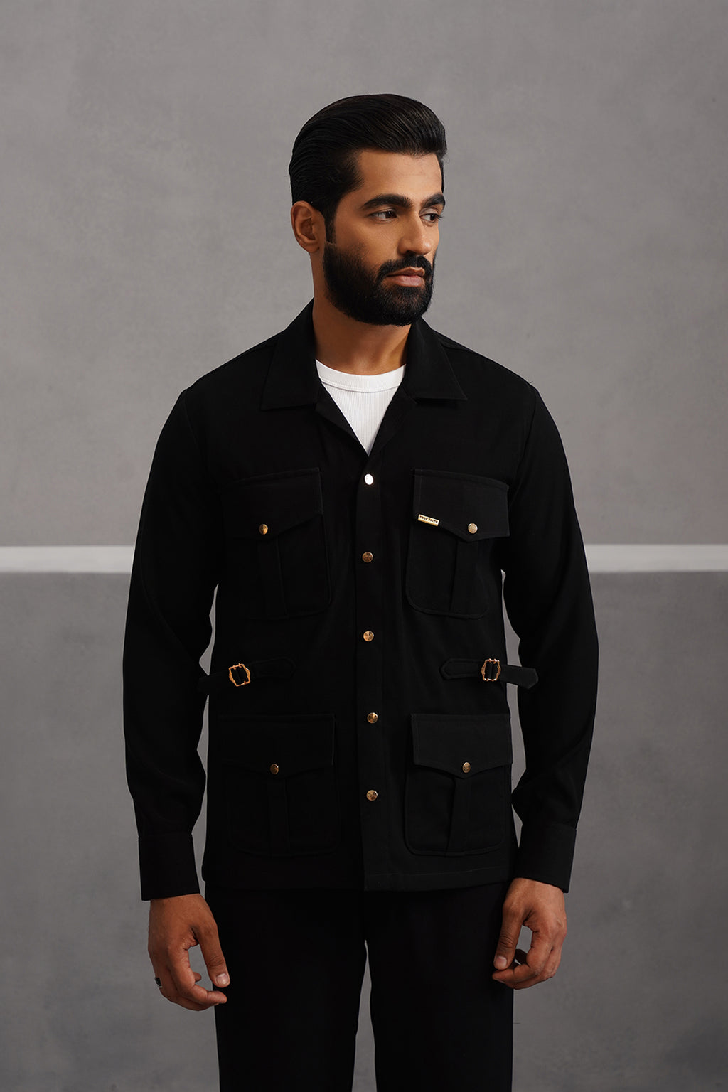 Luxury Four Pocket Co-ord Set - Black