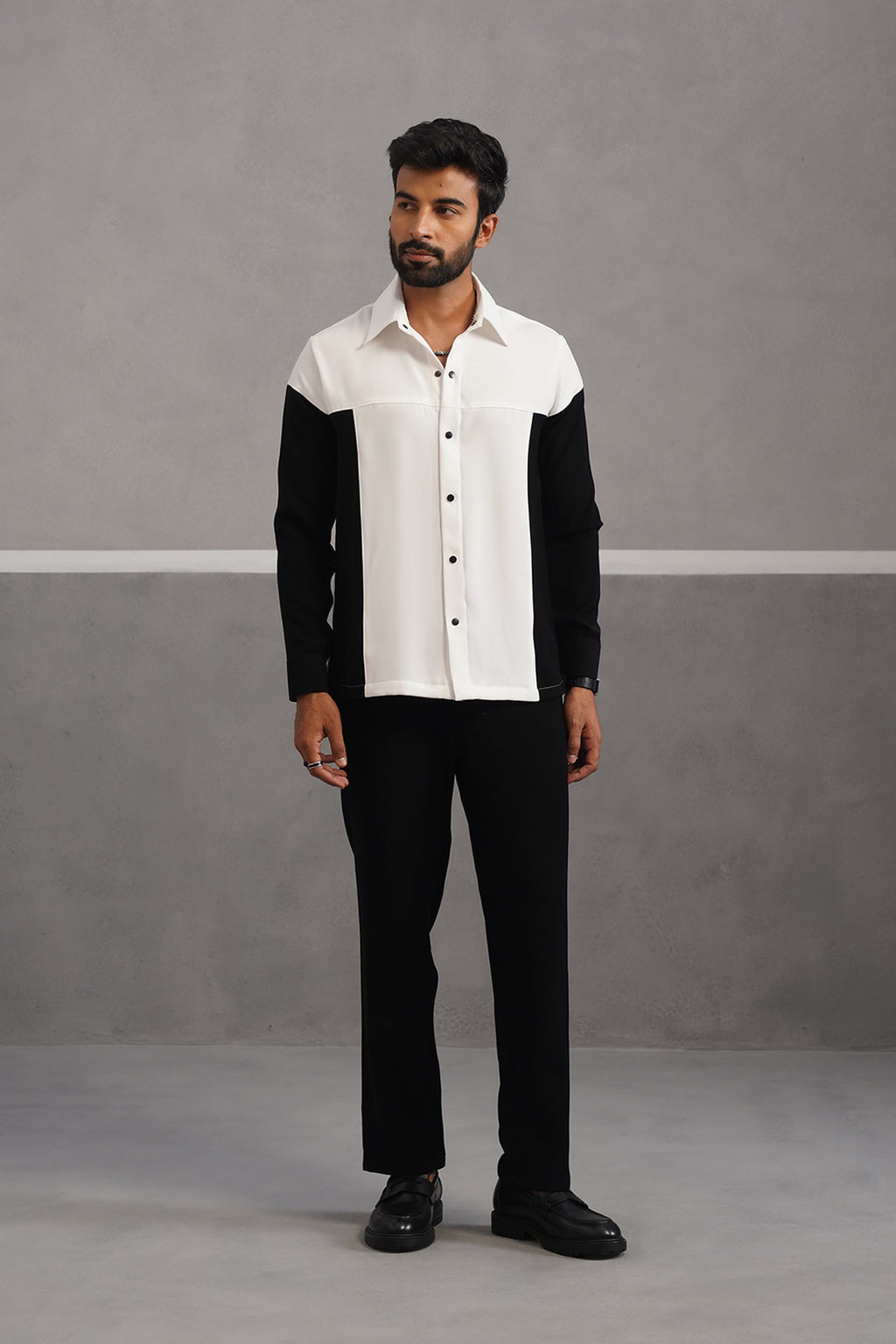 Luxury Patchwork Shirt Coord Set - White