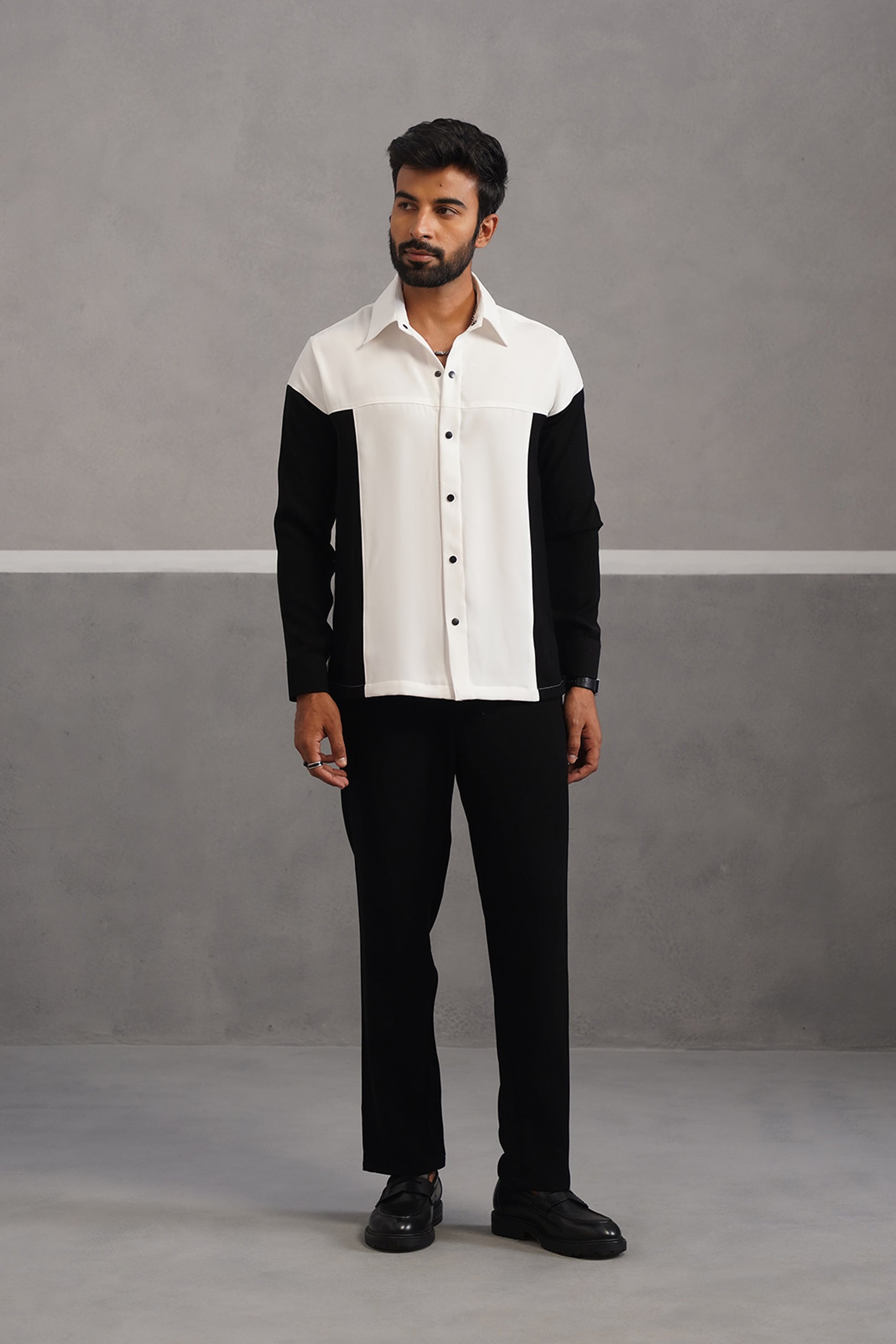 Luxury Patchwork Shirt Coord Set - White