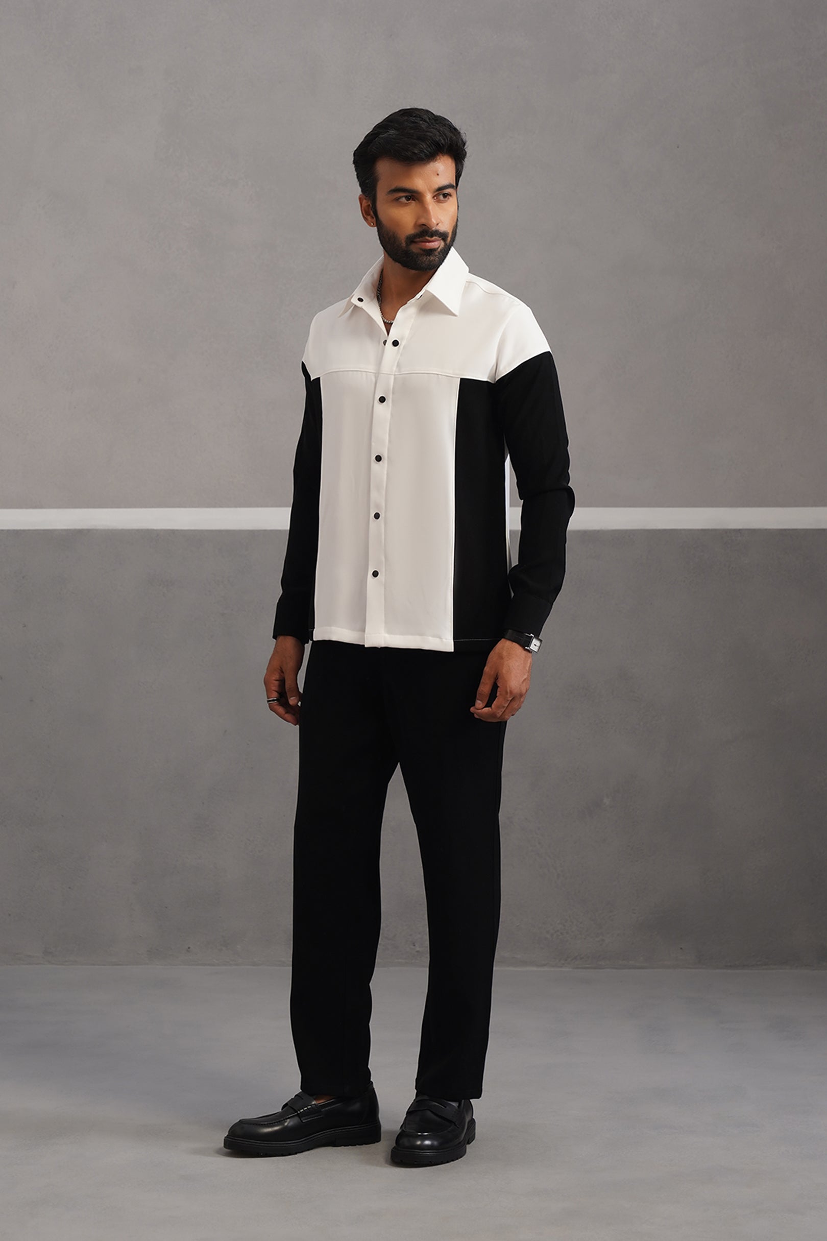 Luxury Patchwork Shirt Coord Set - White