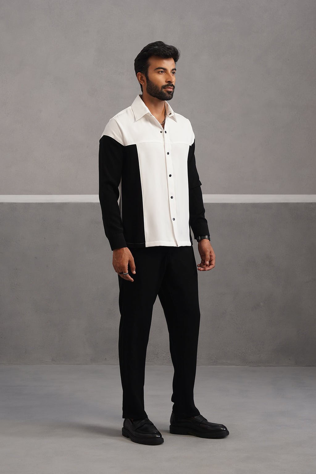 Luxury Patchwork Shirt Coord Set - White