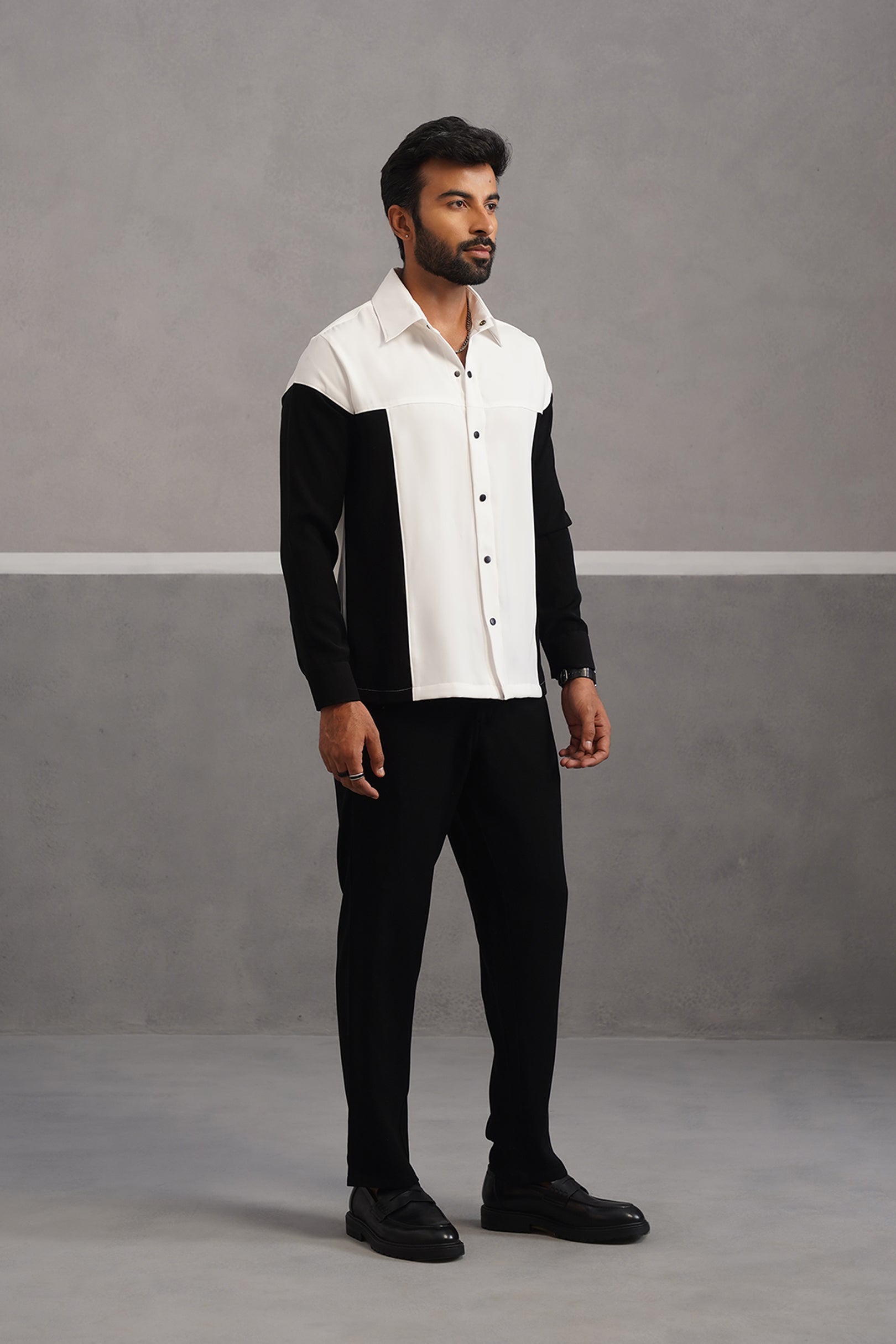 Luxury Patchwork Shirt Coord Set - White