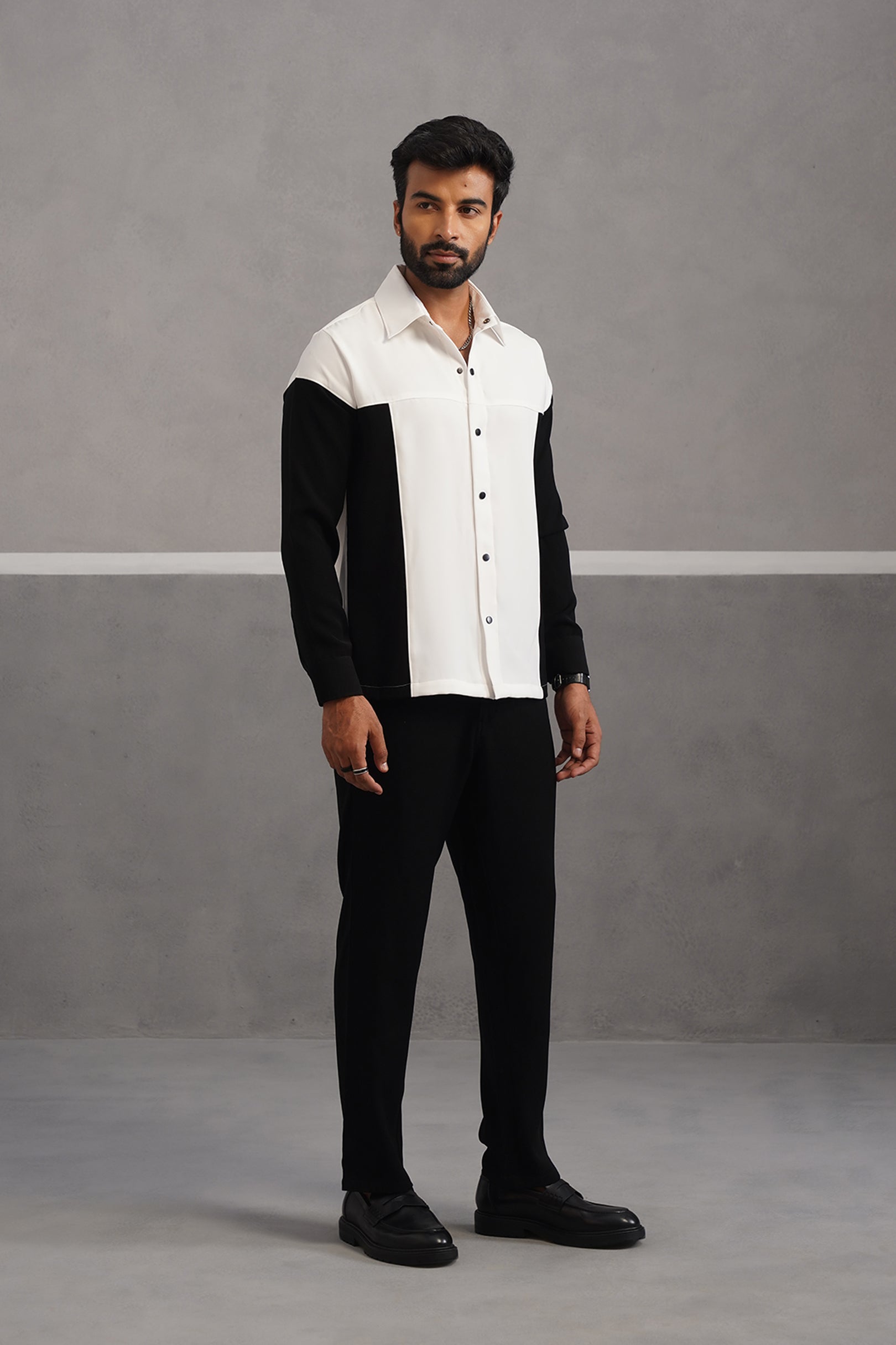 Luxury Patchwork Shirt Coord Set - White