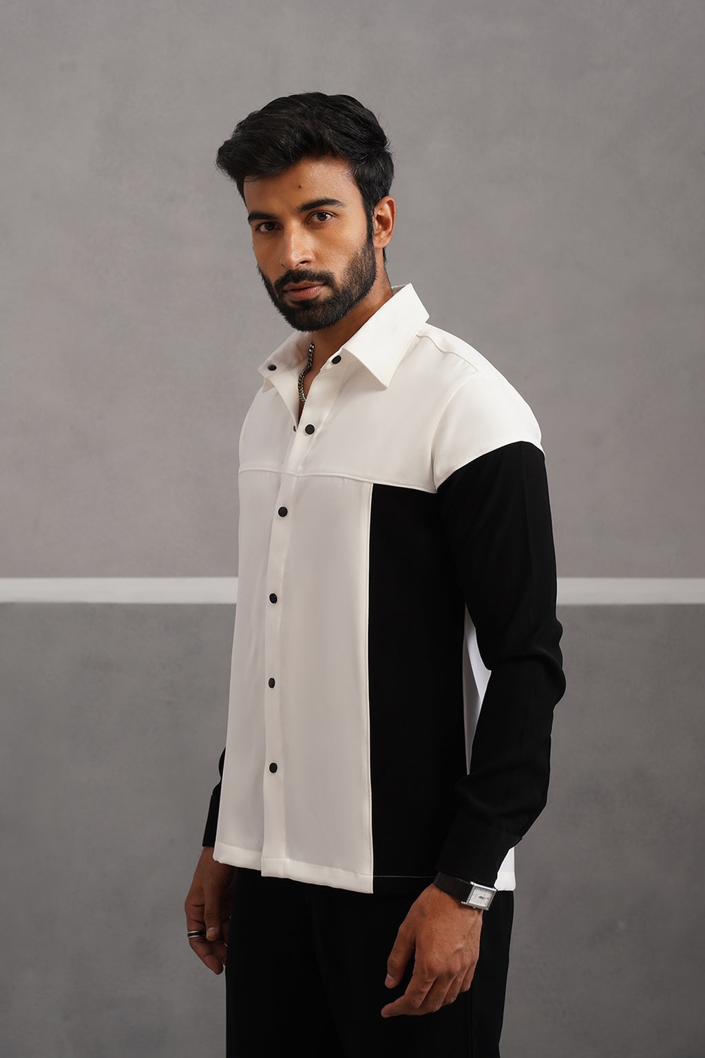 Luxury Patchwork Shirt Coord Set - White
