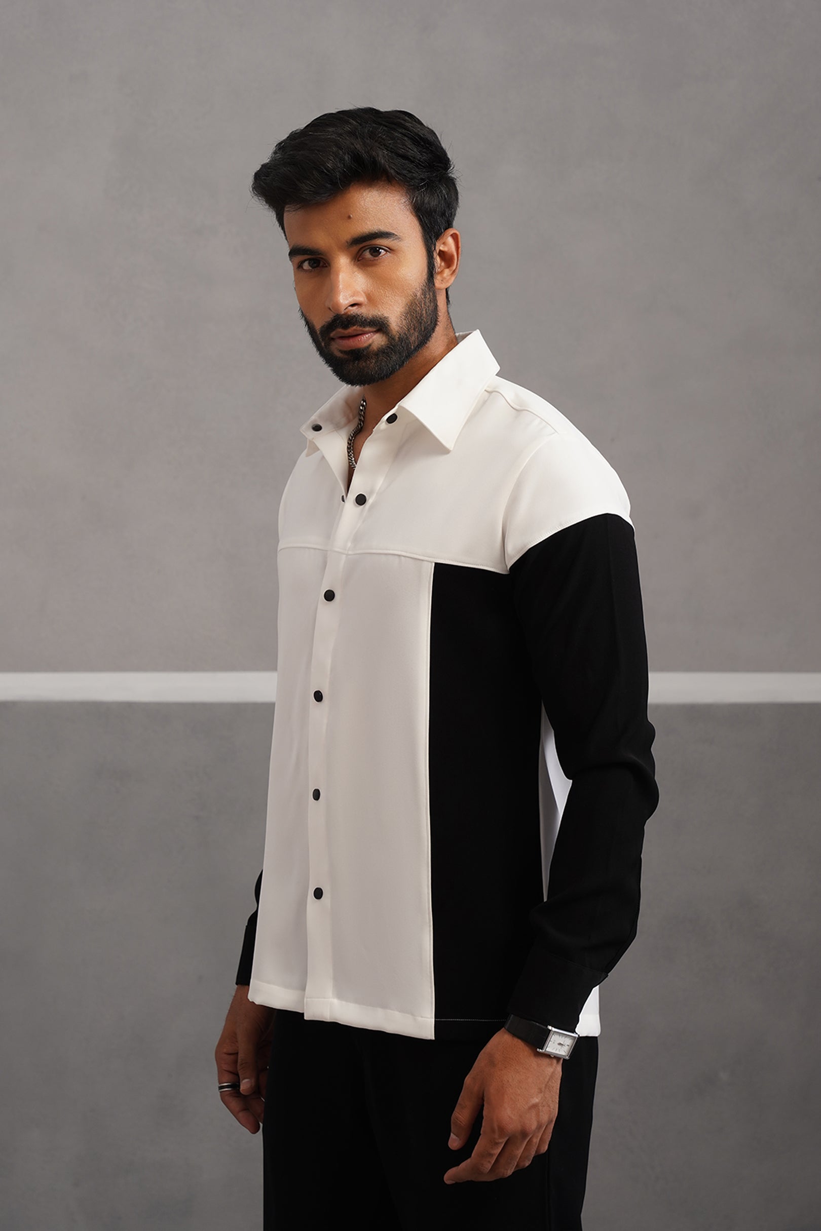 Luxury Patchwork Shirt Coord Set - White