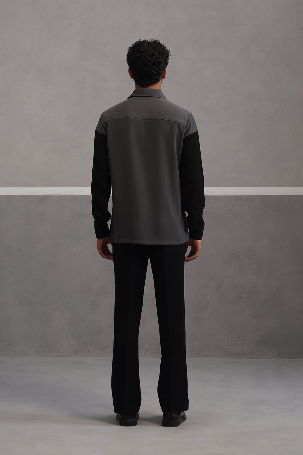 Luxury Patchwork Shirt Coord Set - Grey