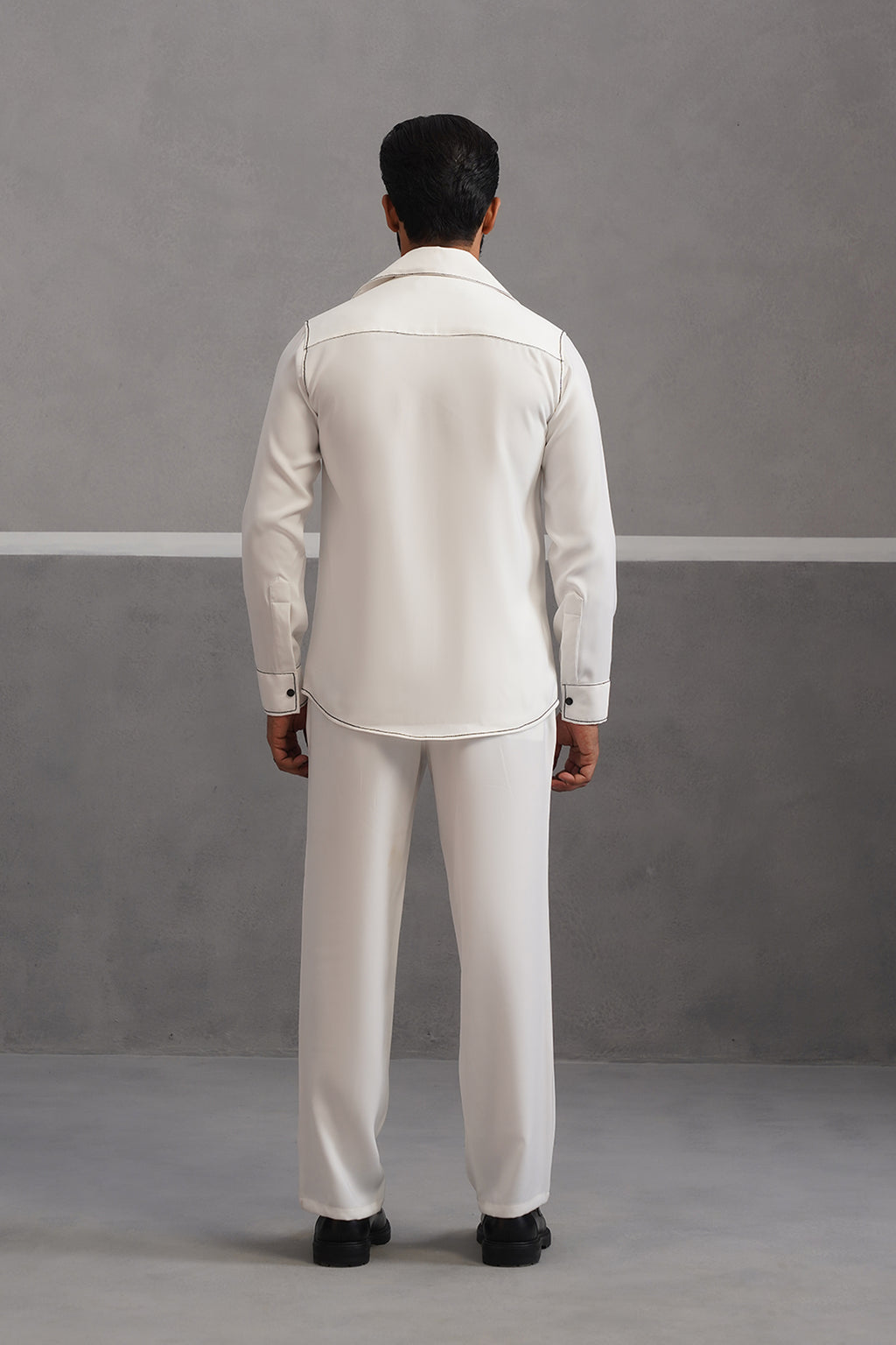 Elite Embroidered Double Pocket Co-ord Set - White