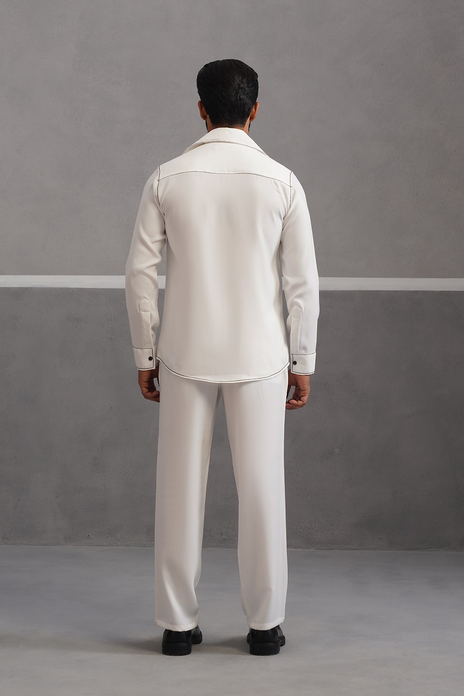 Elite Embroidered Double Pocket Co-ord Set - White