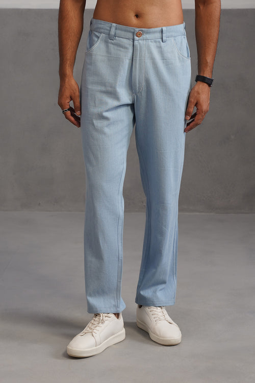 Cotton denim flexi waist lightweight jeans