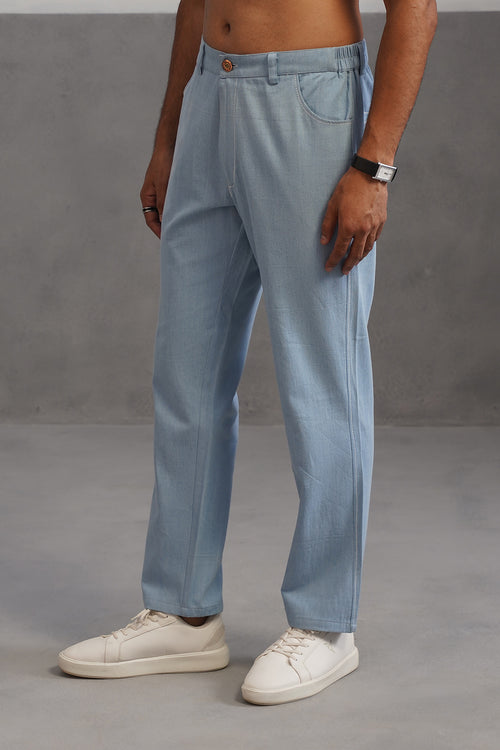 Cotton denim flexi waist lightweight jeans
