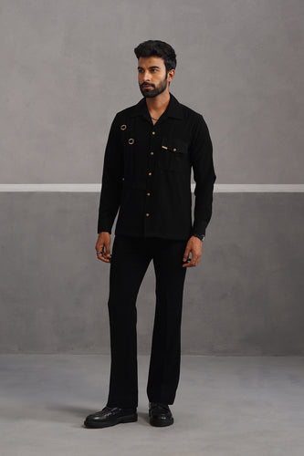 Elite Buckle Shirt Coord Set - Black