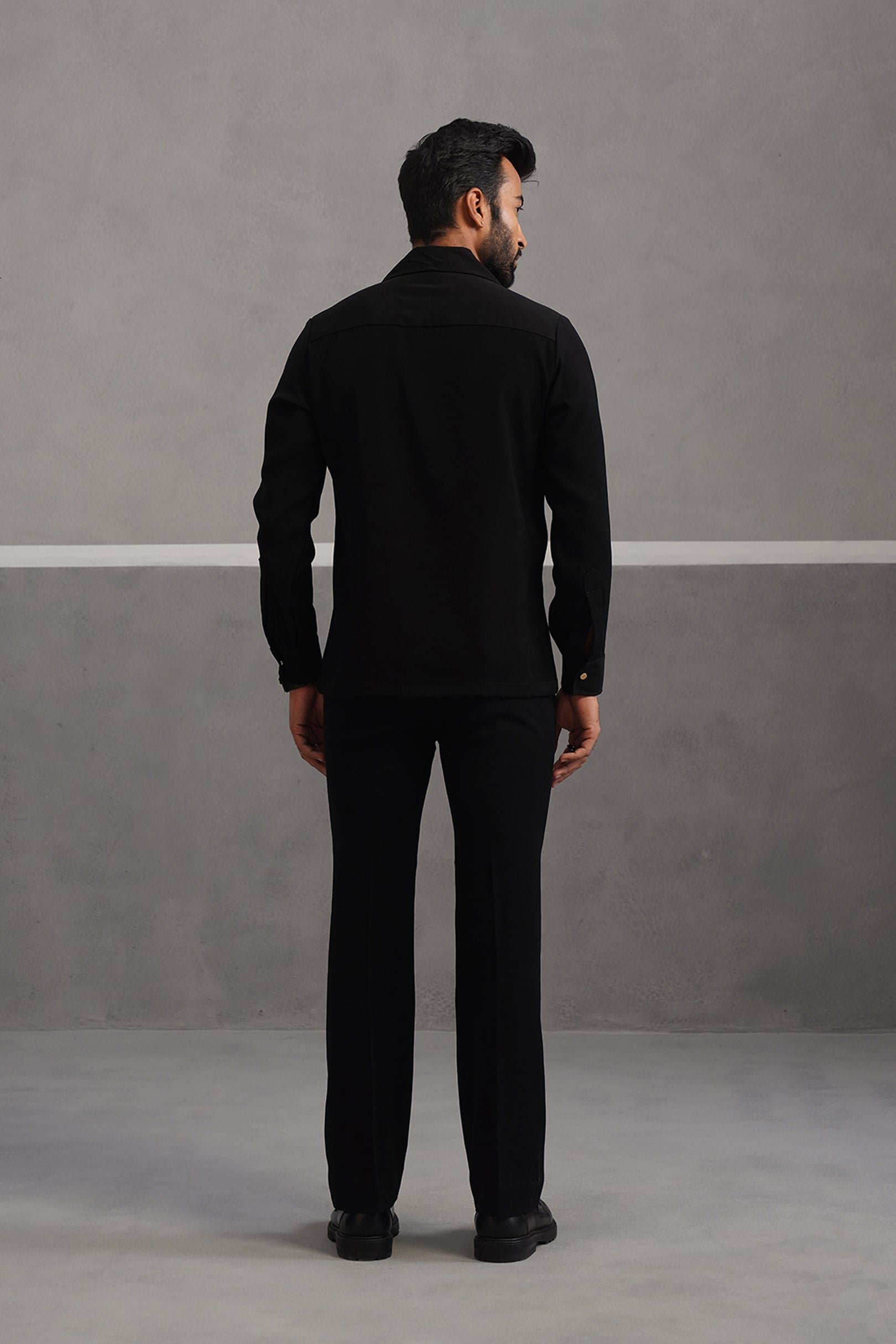 Elite Buckle Shirt Coord Set - Black